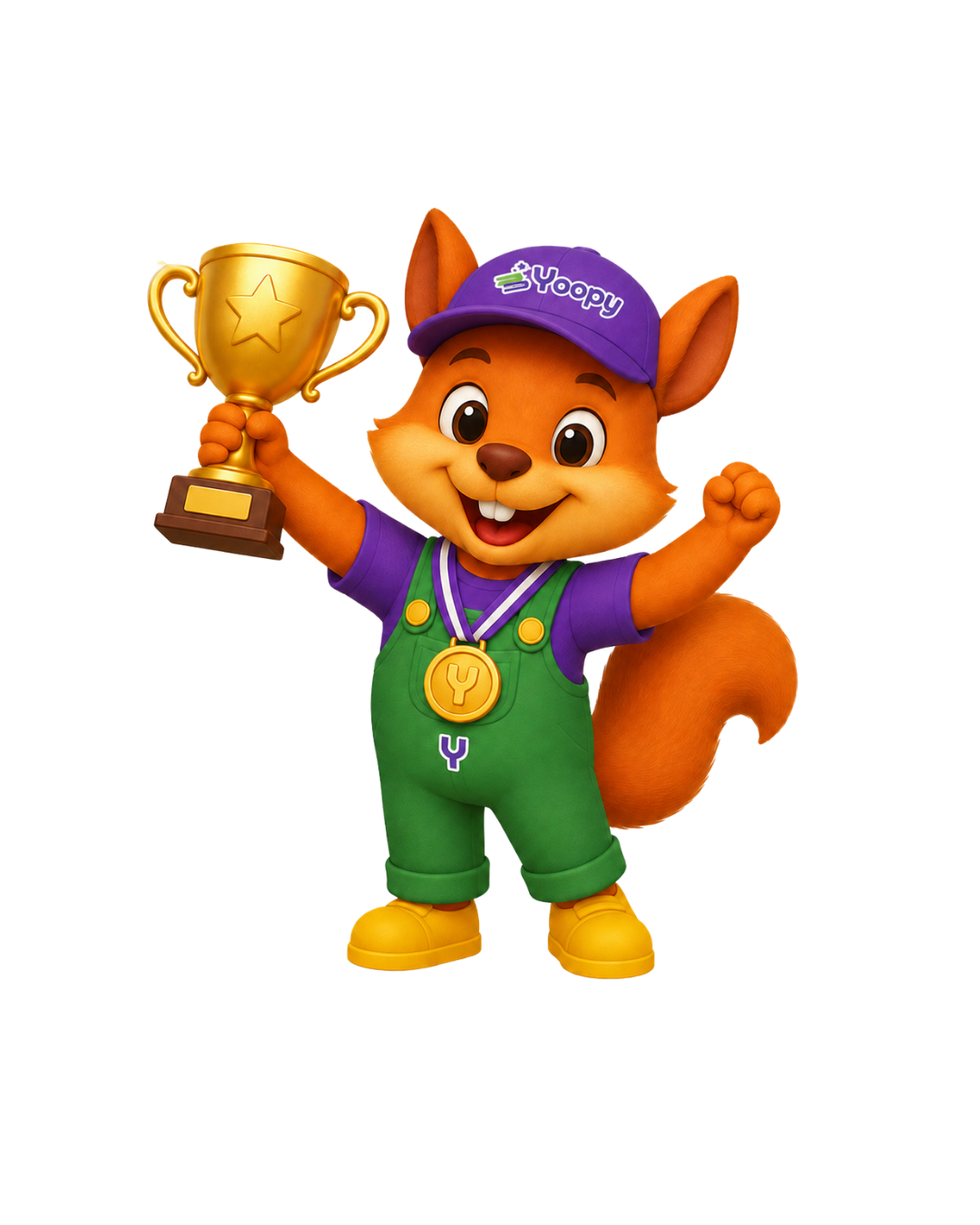 Yoopy kabalafigura trófeával